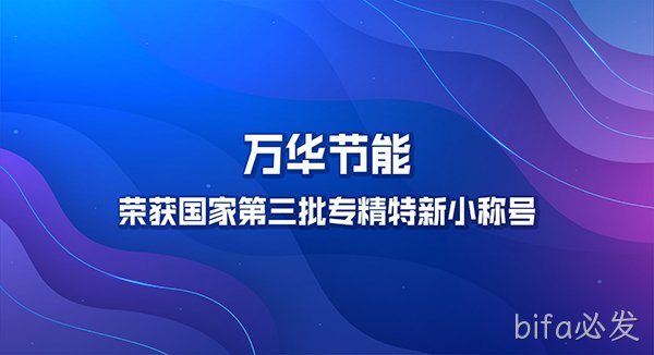 bifa必发荣获国家第三批专精特新小巨人称号